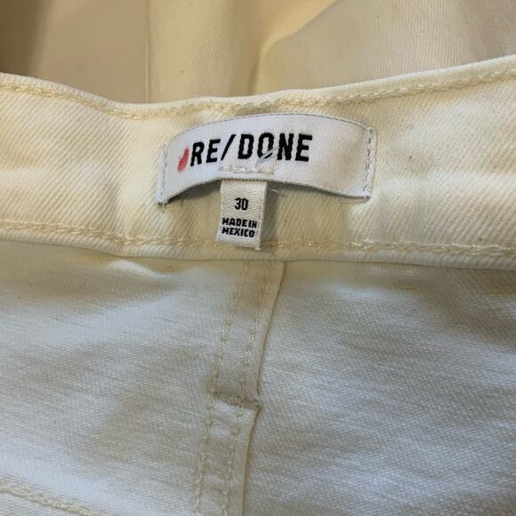 Re/Done Vintage White 70's Stovepipe Straight Jeans Raw Ankle sz 30 EUC - Picture 5 of 6